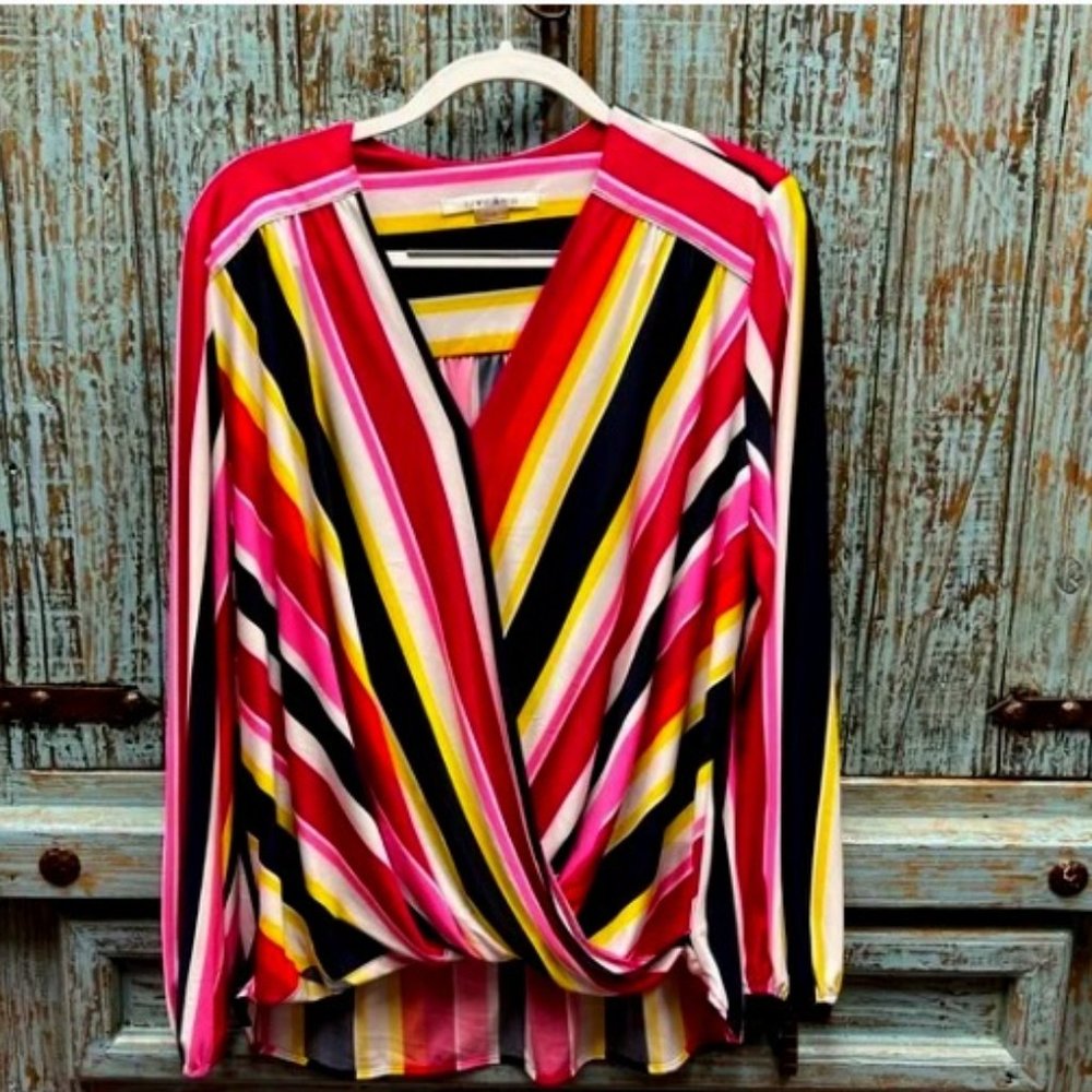 NYGARD RED MULTI COLOR BLOUSE